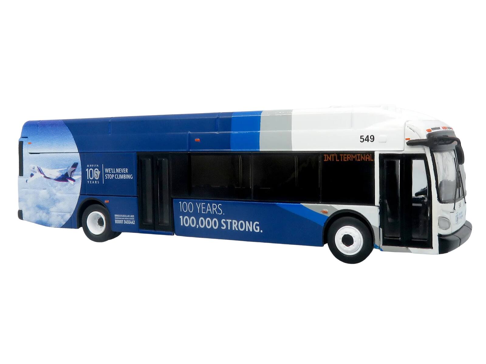 New Flyer Xcelsior XN40 Transit Bus Blue and White with Graphics 1/87 (HO) Scale Diecast Model by Iconic Replicas price history on PriceWatchPro
