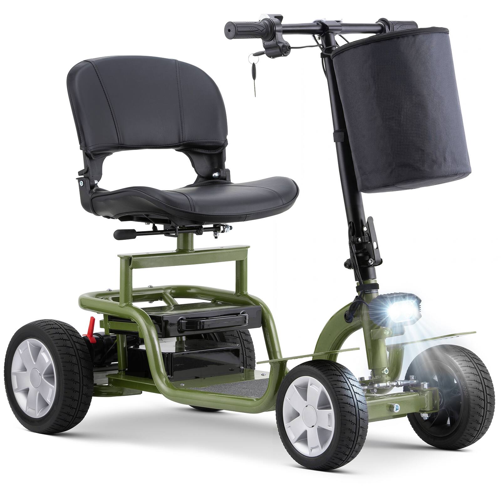 Hover Heart - 4-Wheel Electric Mobility Scooter for Seniors & Adults with Rear Wheel Drive, Basket and Foldable Tiller - Green price history on PriceWatchPro