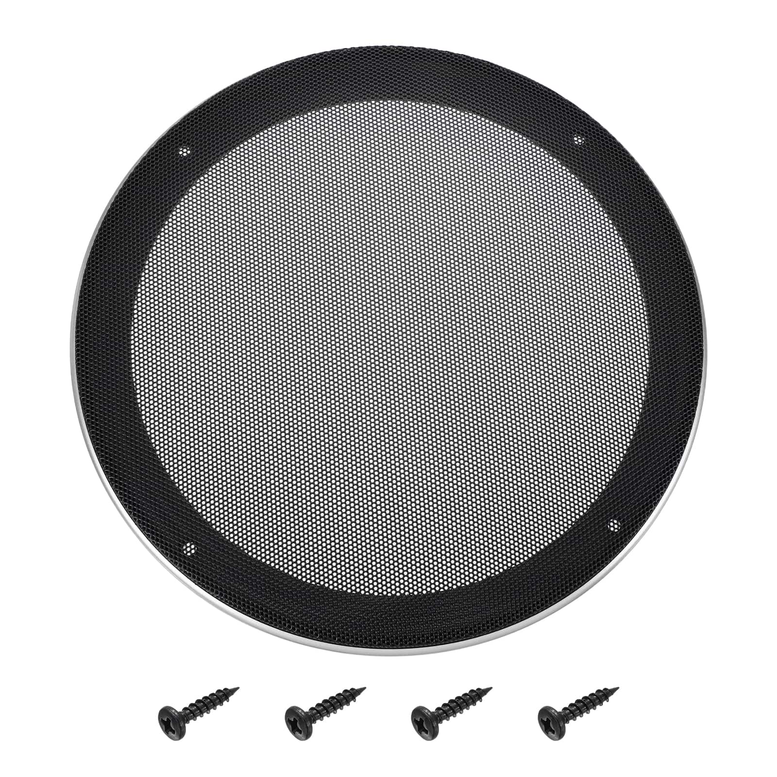 Unique Bargains - Speaker Grill Mesh Cover, Metal Subwoofer Grill Guard Protector ABS Frame for Car Audio, 4 Screws Included - Black Silver price history on PriceWatchPro