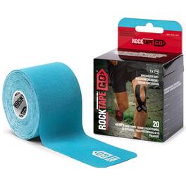 RockTape - Go 20 Pre-Cut 10-Inch Strips Kinesiology Extra Sticky Adhesive - Blue