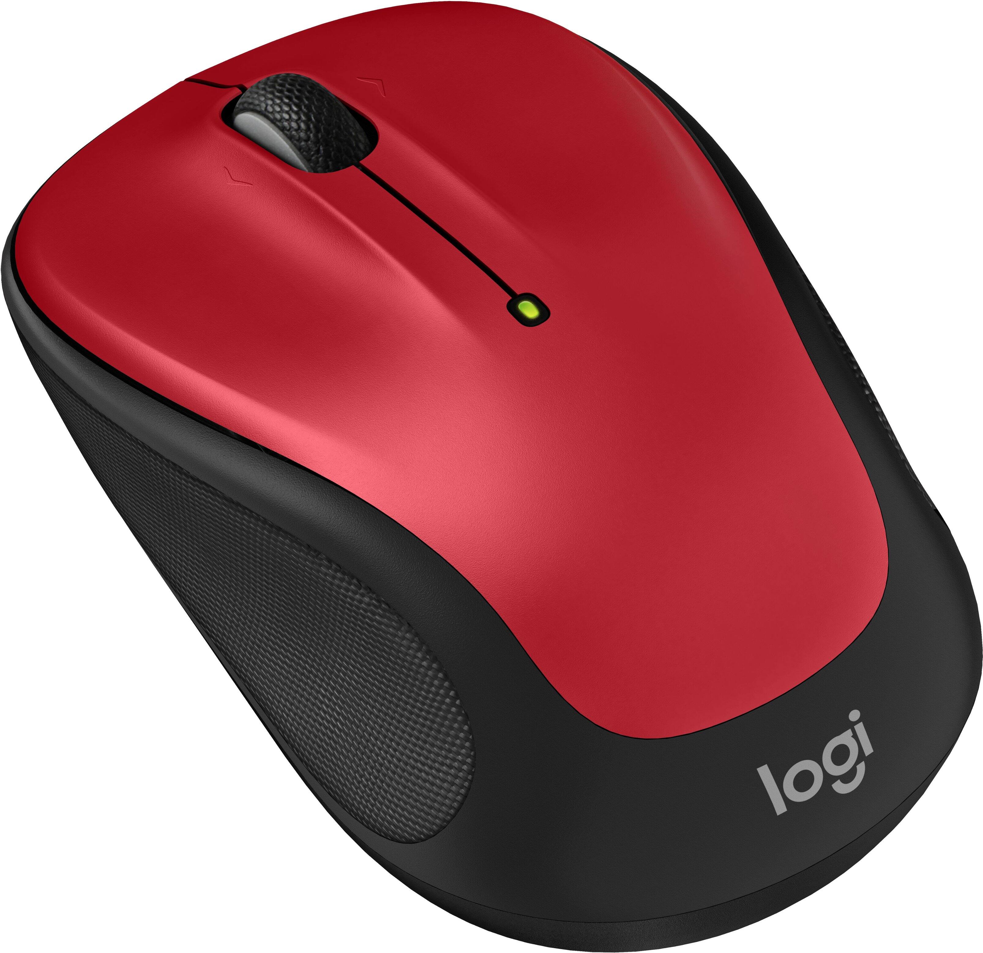 Alt View 6. Logitech - M325s Wireless Optical Compact Ambidextrous Mouse - Red.