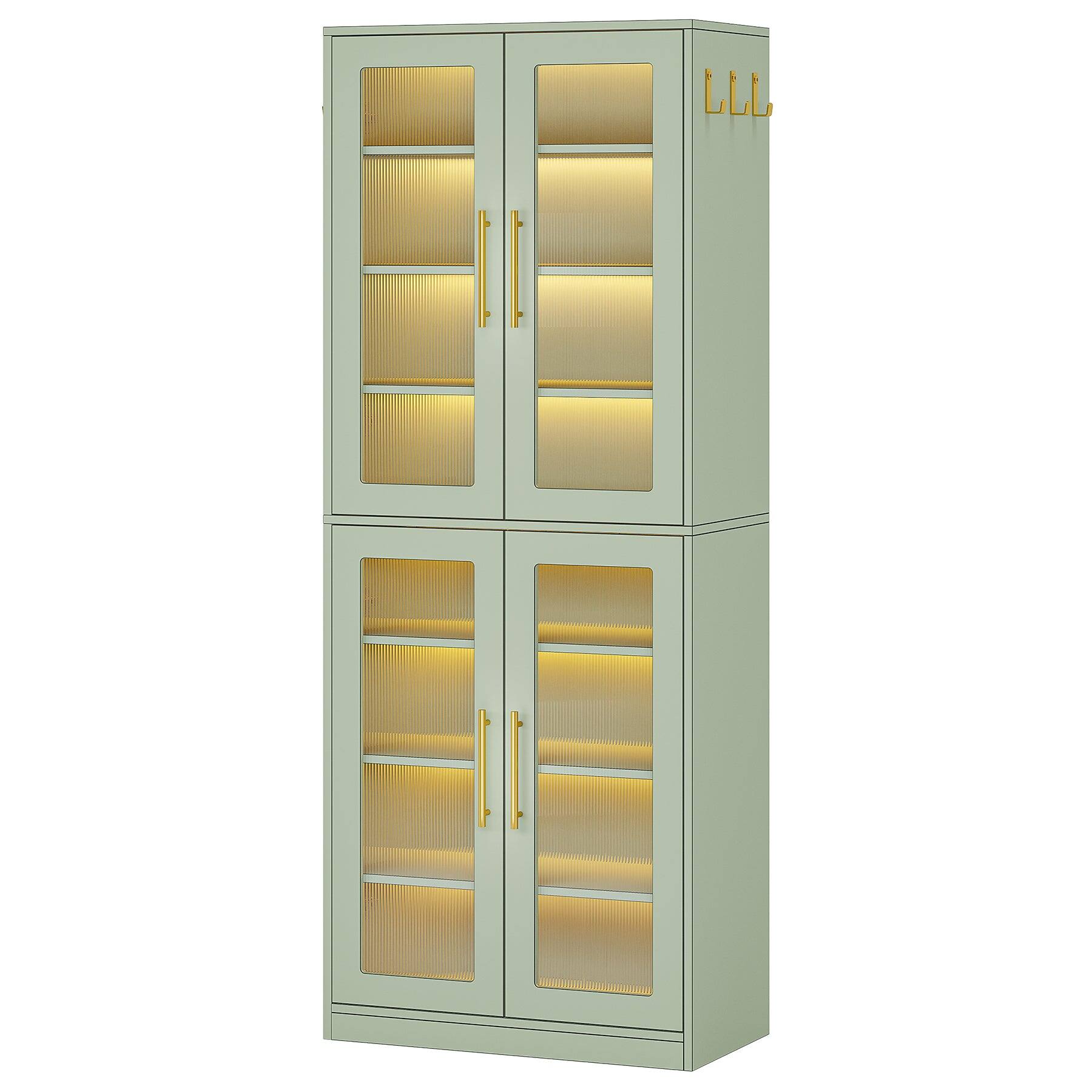 Alt View 5. Tribesigns - Office Storage Cabinet with Storage Shelves, for Everyday Organization in Workspaces and Office Reception Areas - Green.