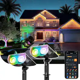 Linkind - Smart Solar Spotlights Outdoor SL5C, APP/Voice Control, IP67 Waterproof, 2 Pack - Multicolor
