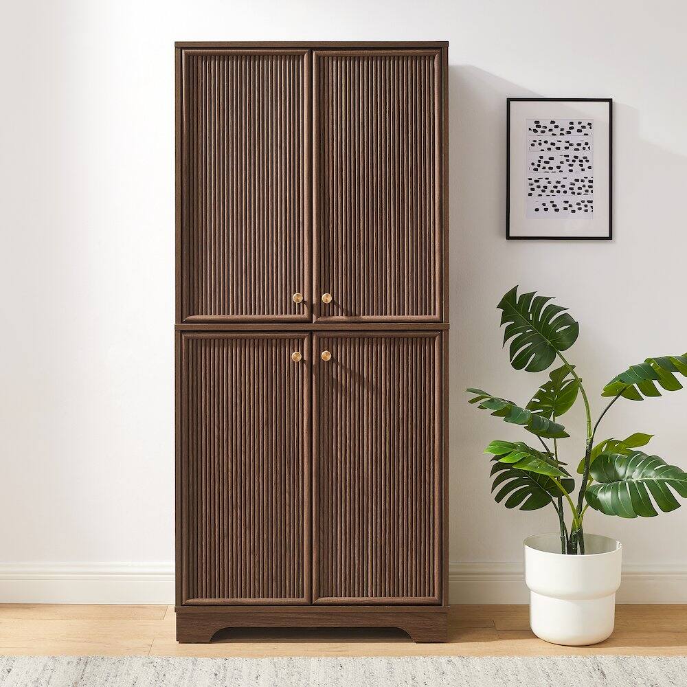 Alt View 6. Crosley Furniture - Naomi Kitchen Storage Pantry - Walnut.