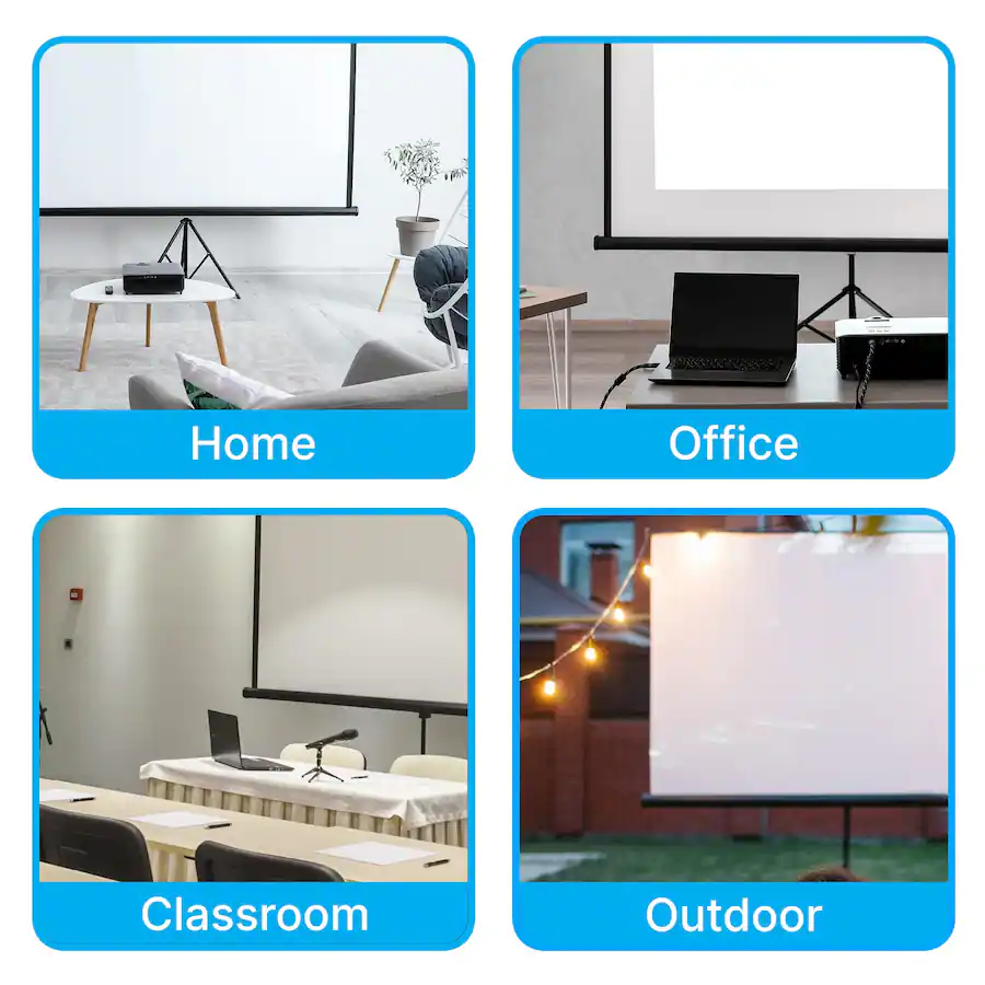 106 Inch Screen Pyle 60 Inch Portable Projector Screen – HD 16:9, Matte Surface, Tripod ...