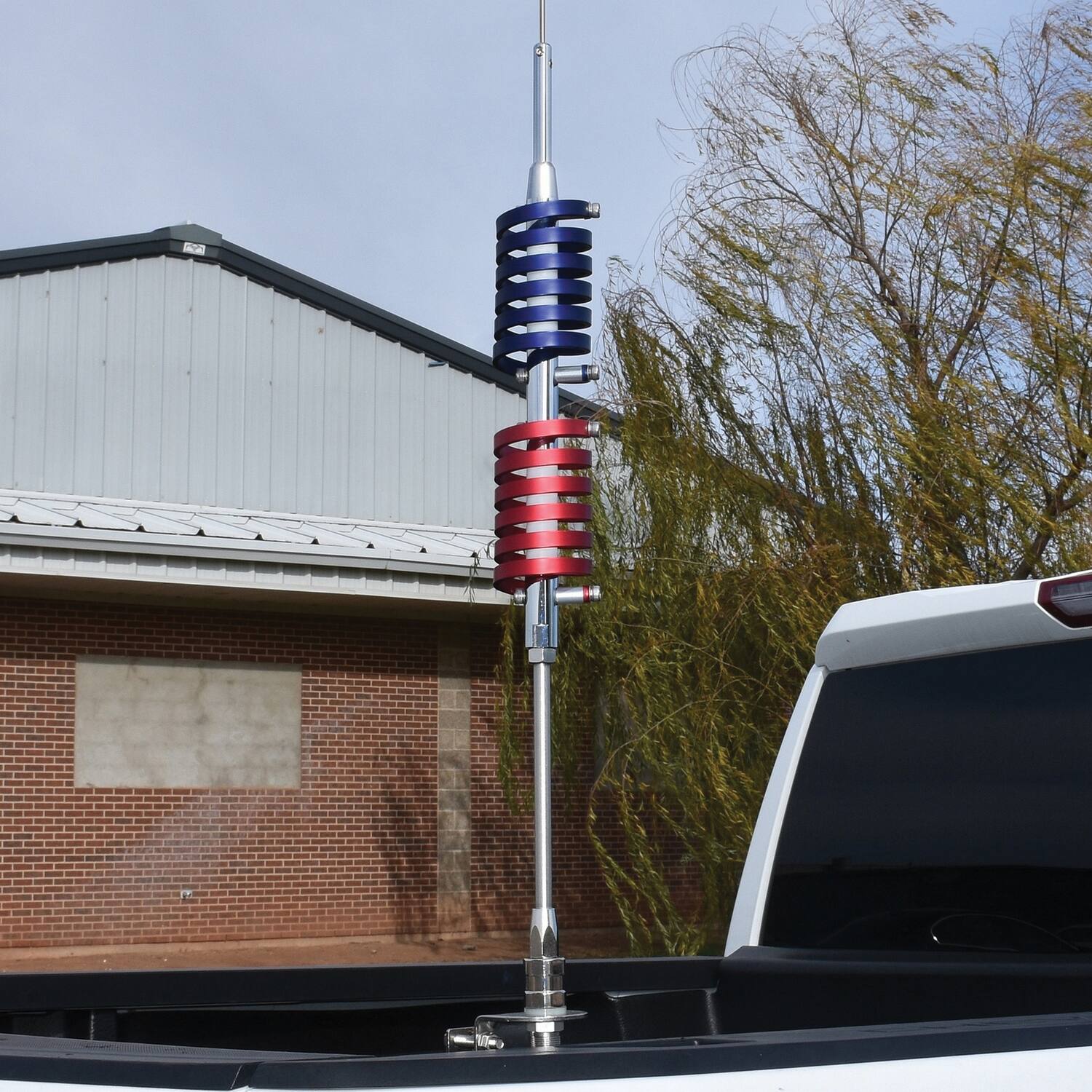 Alt View 3. Browning - Browning Br-94-rm Br-94 70.5-in. 15,000-watt Dual-flat-coils Cb Antenna With 6-in. Shaft, Anodized Red And Midnight Blue - Multicolored.