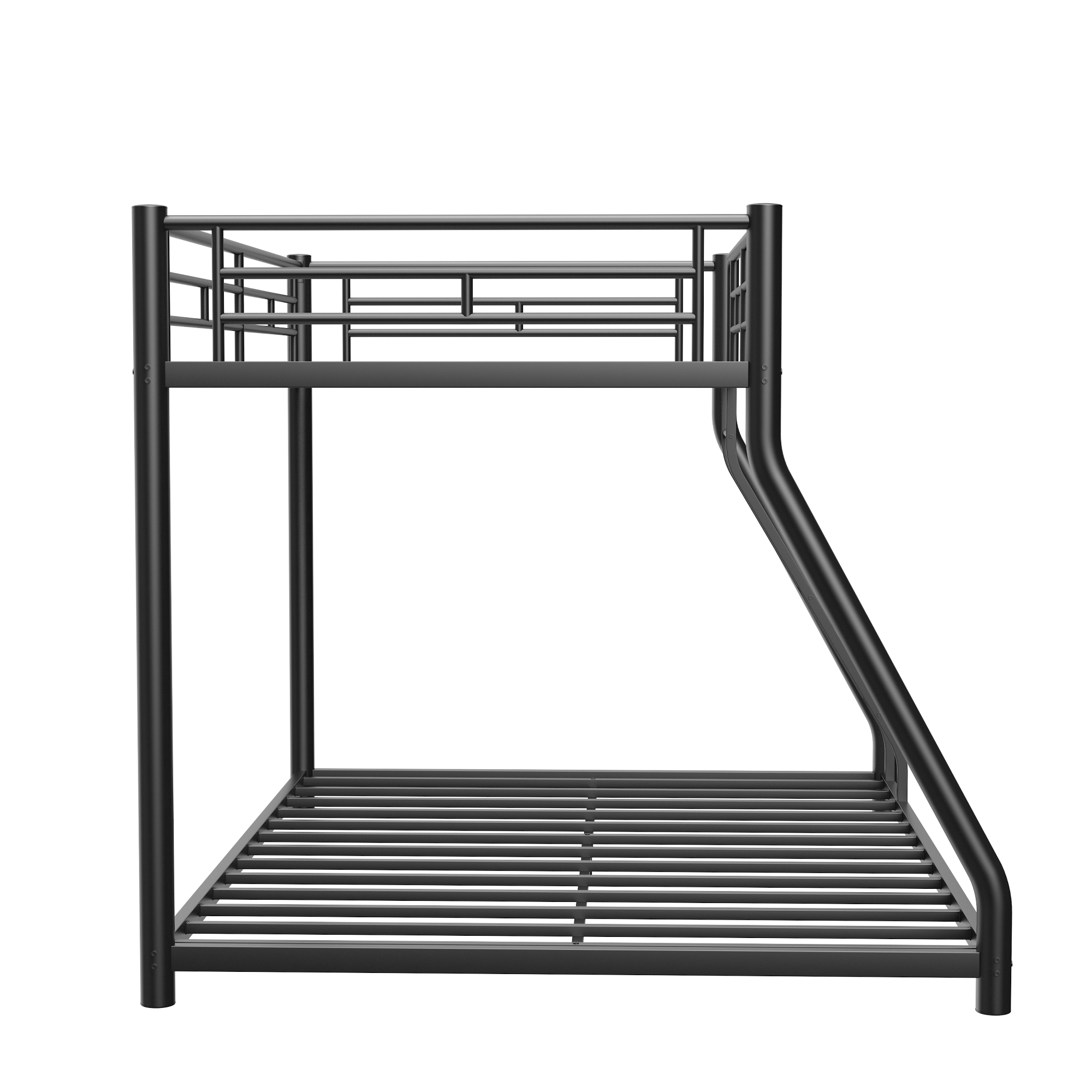 Alt View 8. GOODSILO - Twin Over Full Metal Bunk Bed with Removable Stairs and Integrated Storage, Heavy Duty Frame for Teenagers and Adults - Black.