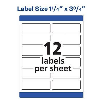 Label Size 11/4" x 3¾"

12 labels per sheet
