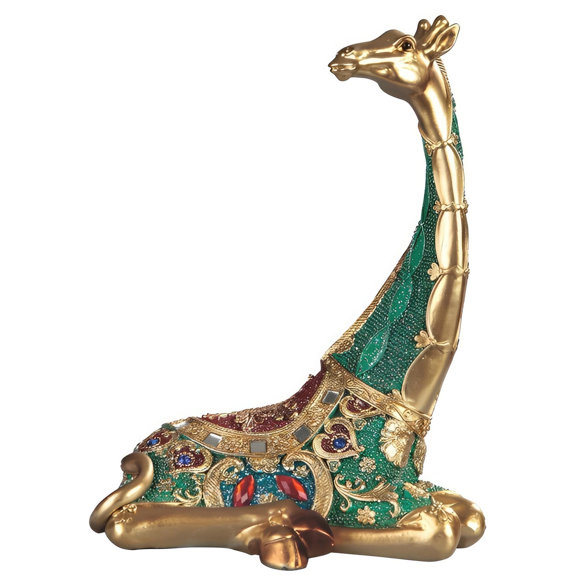 FC Design - 10"H Giraffe Sitting Figurine Statue Office Desk Tabletop Home Decor Gift - Multi-Color