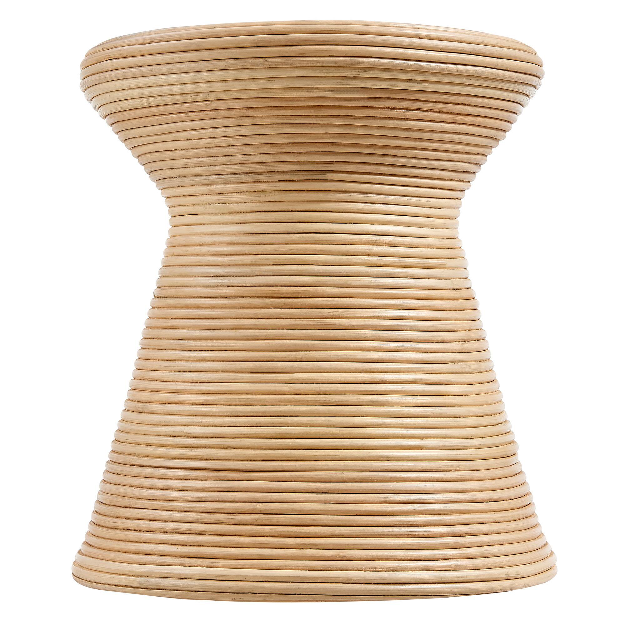 Alt View 2. Modway - Tavi Hourglass Natural Rattan Round Side Table by Modway - Natural.