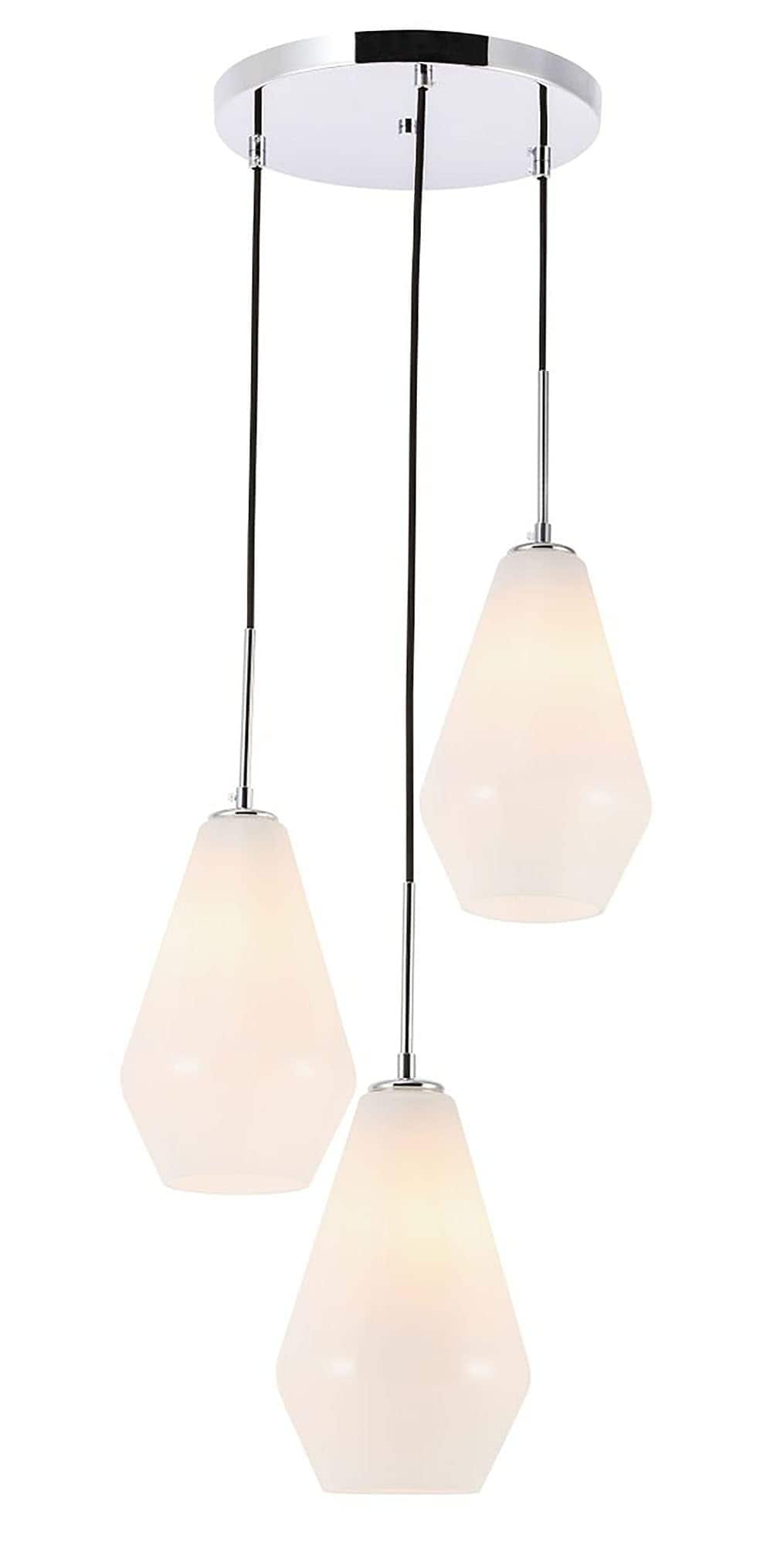 Living District - Gene 3 Light Pendant - Chrome And Frosted White Glass price history on PriceWatchPro