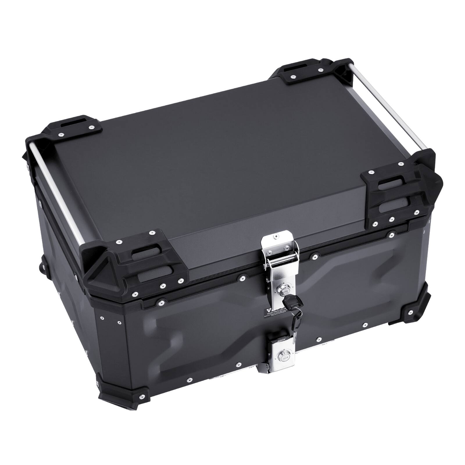 Alt View 5. VEVOR - Motorcycle Top Case, Universal Aluminum Alloy Motorbike Tail Box with Leather Lining, 65L Waterproof Detachable - Black.