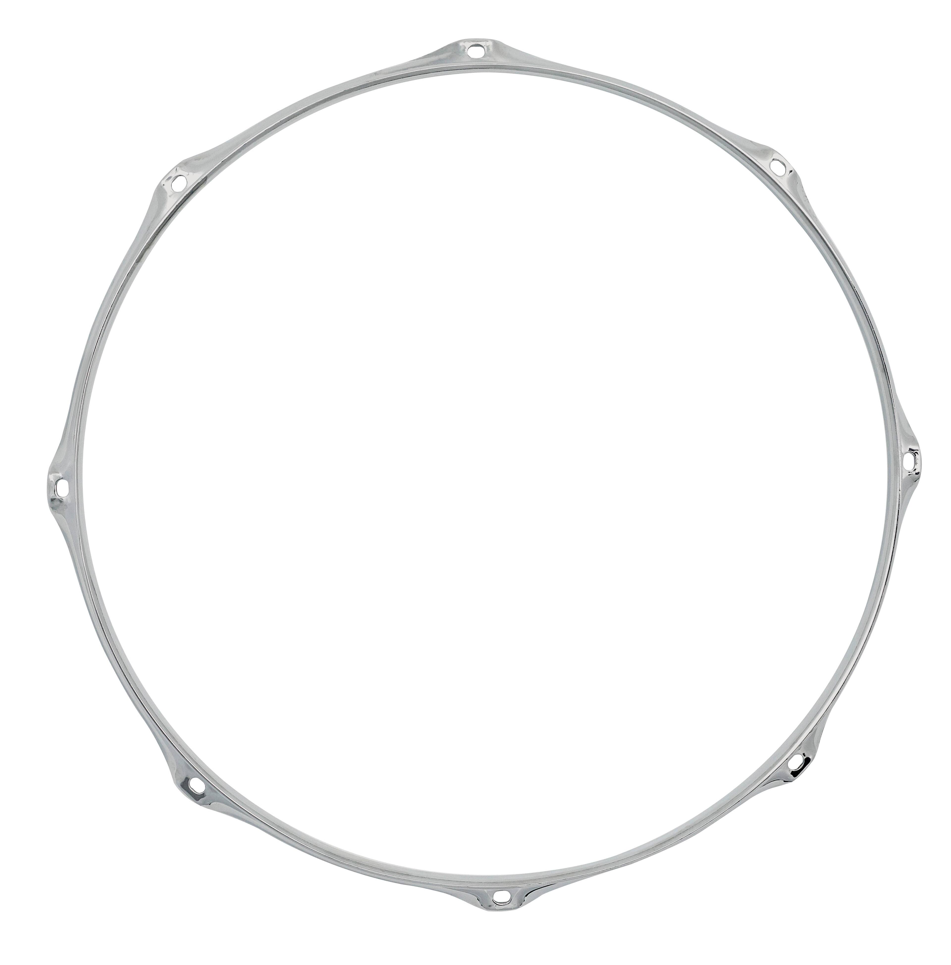Front. Gibraltar Hardware - 18" 8 Lug Batter Hoop, 2.3mm Heavy Duty Chrome Drum Hoop for Floor Toms, Delivers Consistent Shape & Even Tension.