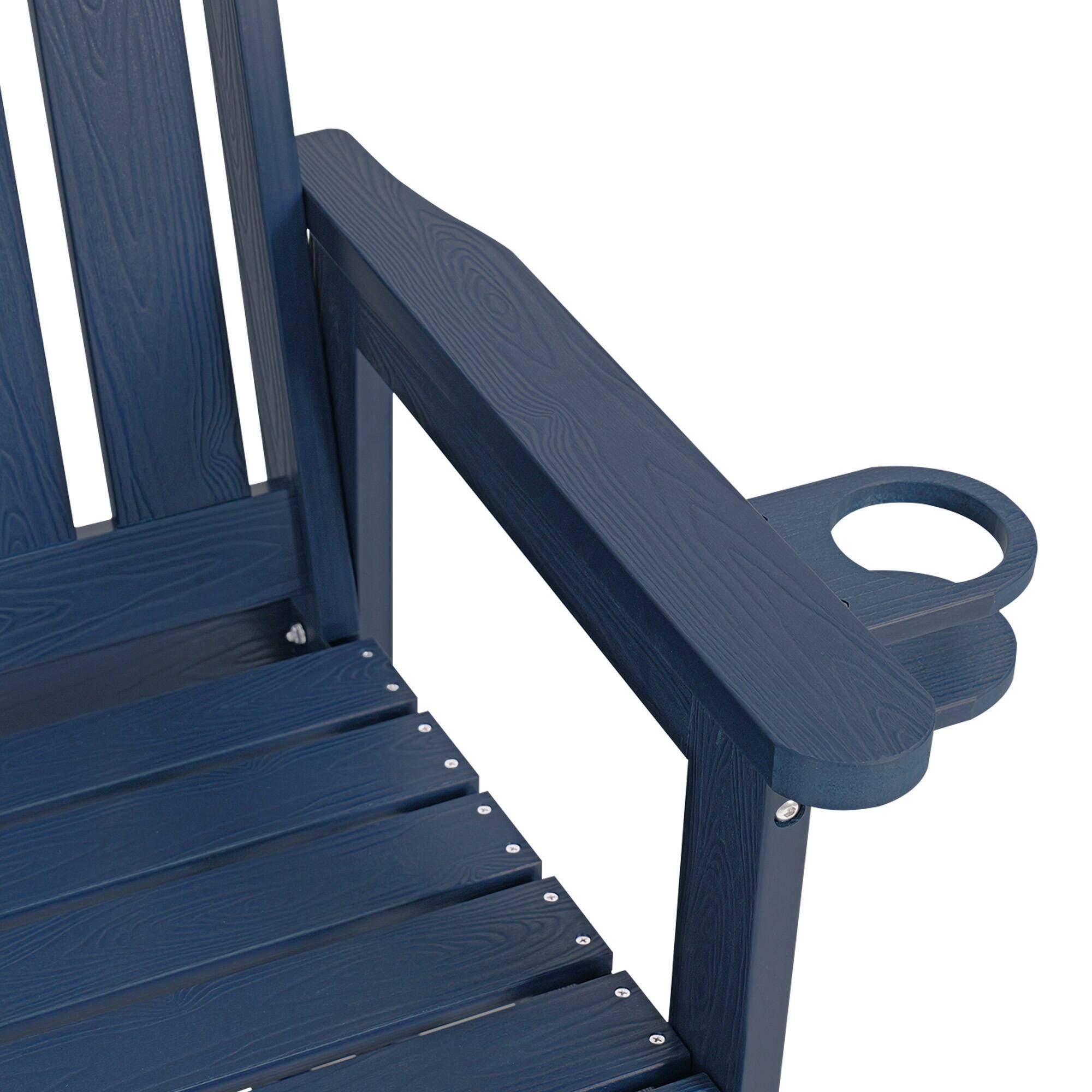 Alt View 8. Fortune Candy - Poly Lumber Patio Glider, HIPS Material Weather-Resistant Glider Bench for Outdoor Porch Garden - Navy Blue.