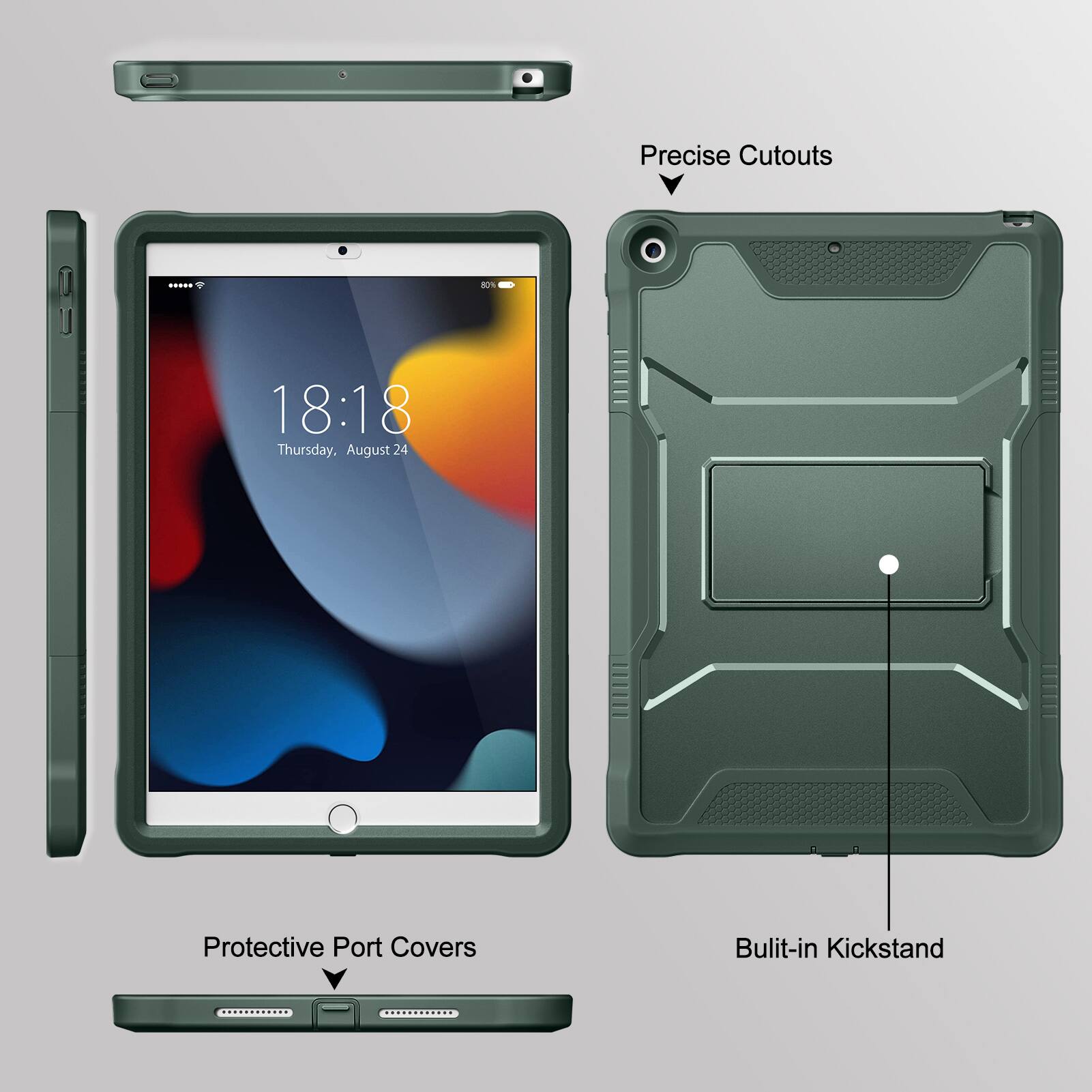 Precise Cutouts  
Protective Port Covers  
Built-in Kickstand