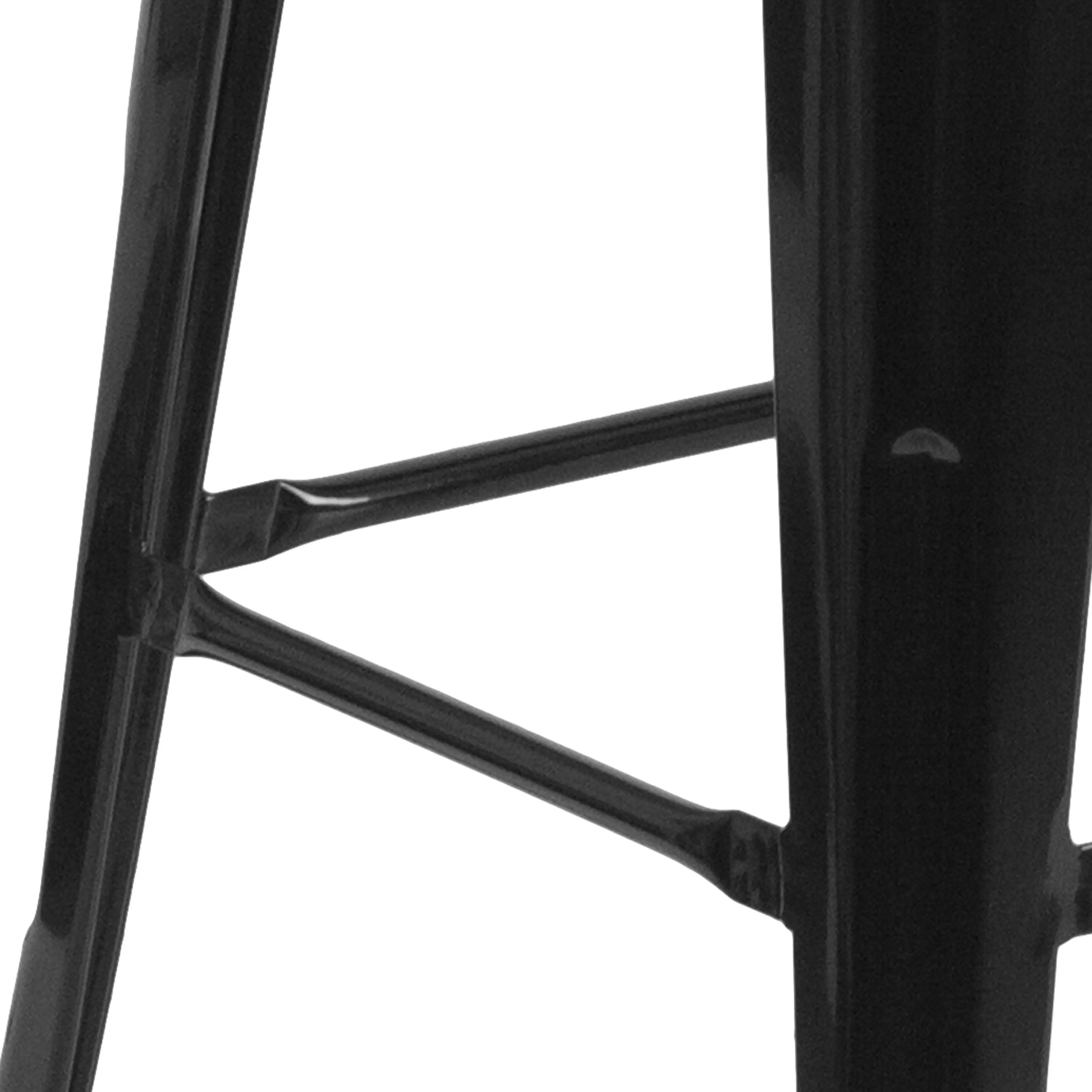 Alt View 7. Emma + Oliver - 30"H Backless Metal Barstool with Wood Seat - Black.