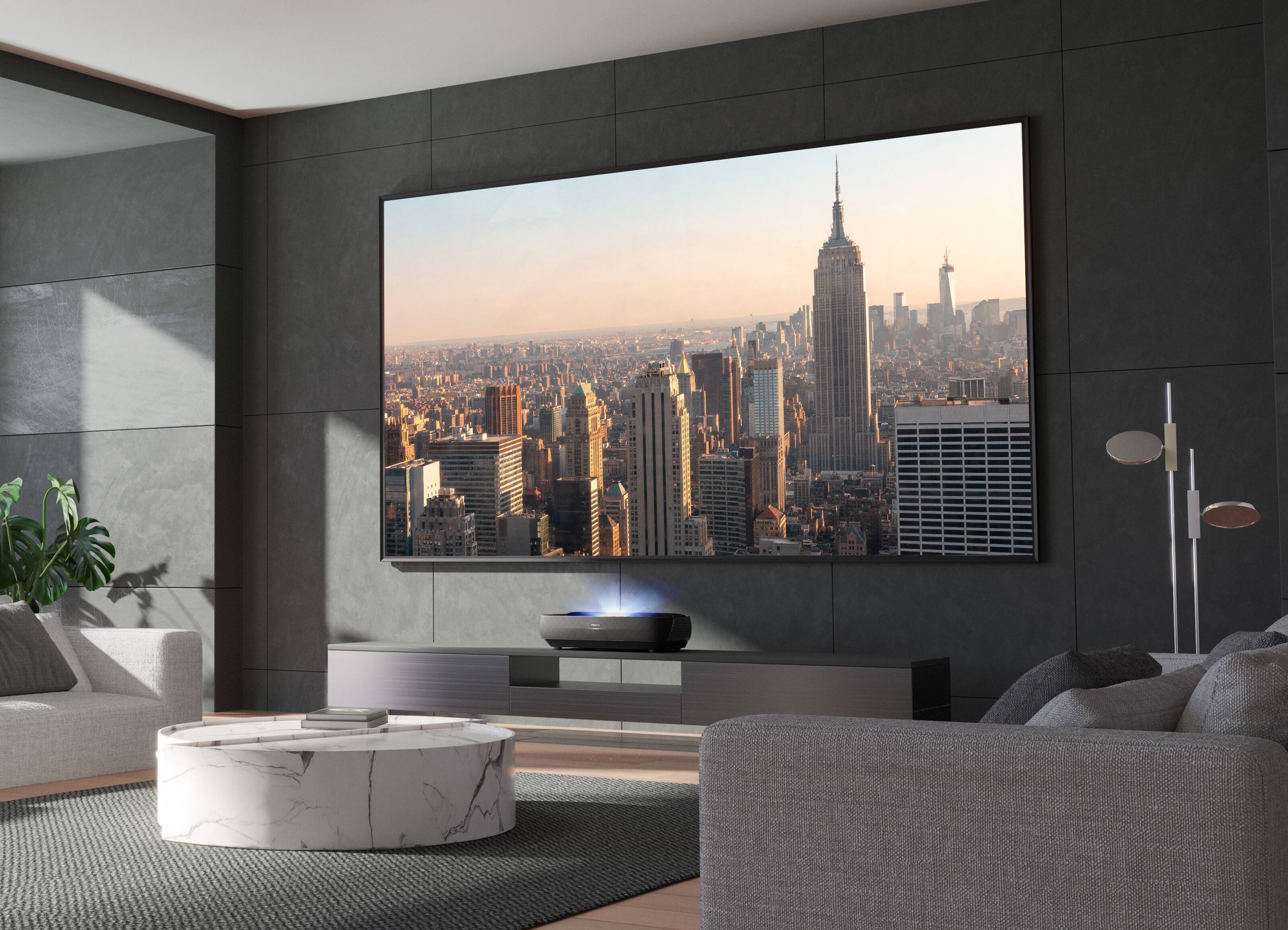 Alt View 29. Hisense - L9G Laser TV Triple-Laser Ultra Short Throw Projector with 100" ALR Screen, 4K UHD, 3000  Lumens, HDR, Android TV - Black.