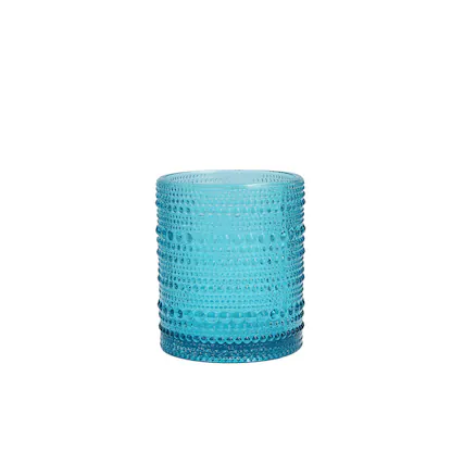 Front. Fortessa - D&V By Jupiter Double Old Fashion Glass, 10 ounce, Set of 6, Lagoon - Lagoon.