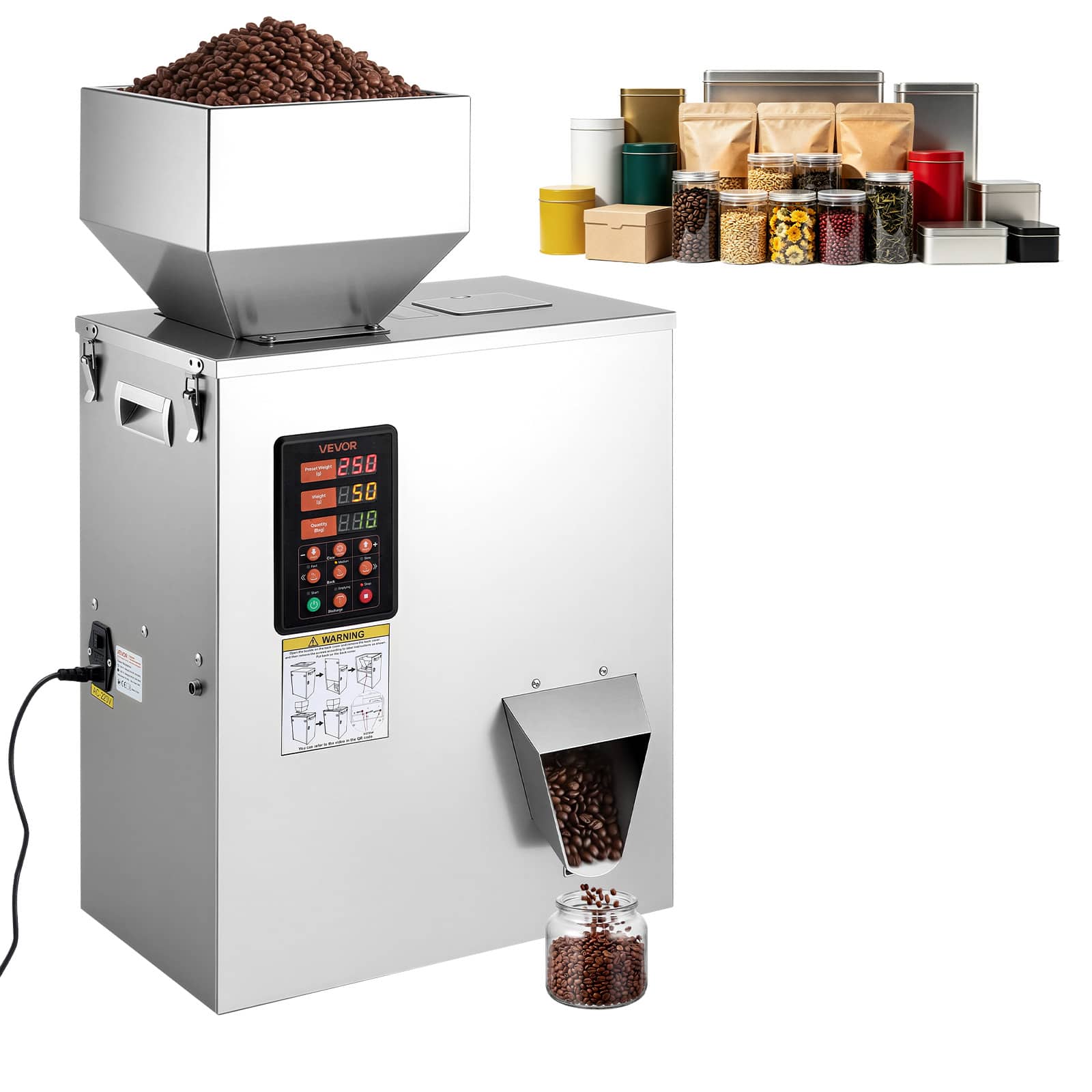 VEVOR - Powder Filling Machine, 10-500g (0.02-1.1lbs) Automatic Particle Dispenser, High Accuracy, Stainless Steel, Intelligent - Silver price history on PriceWatchPro