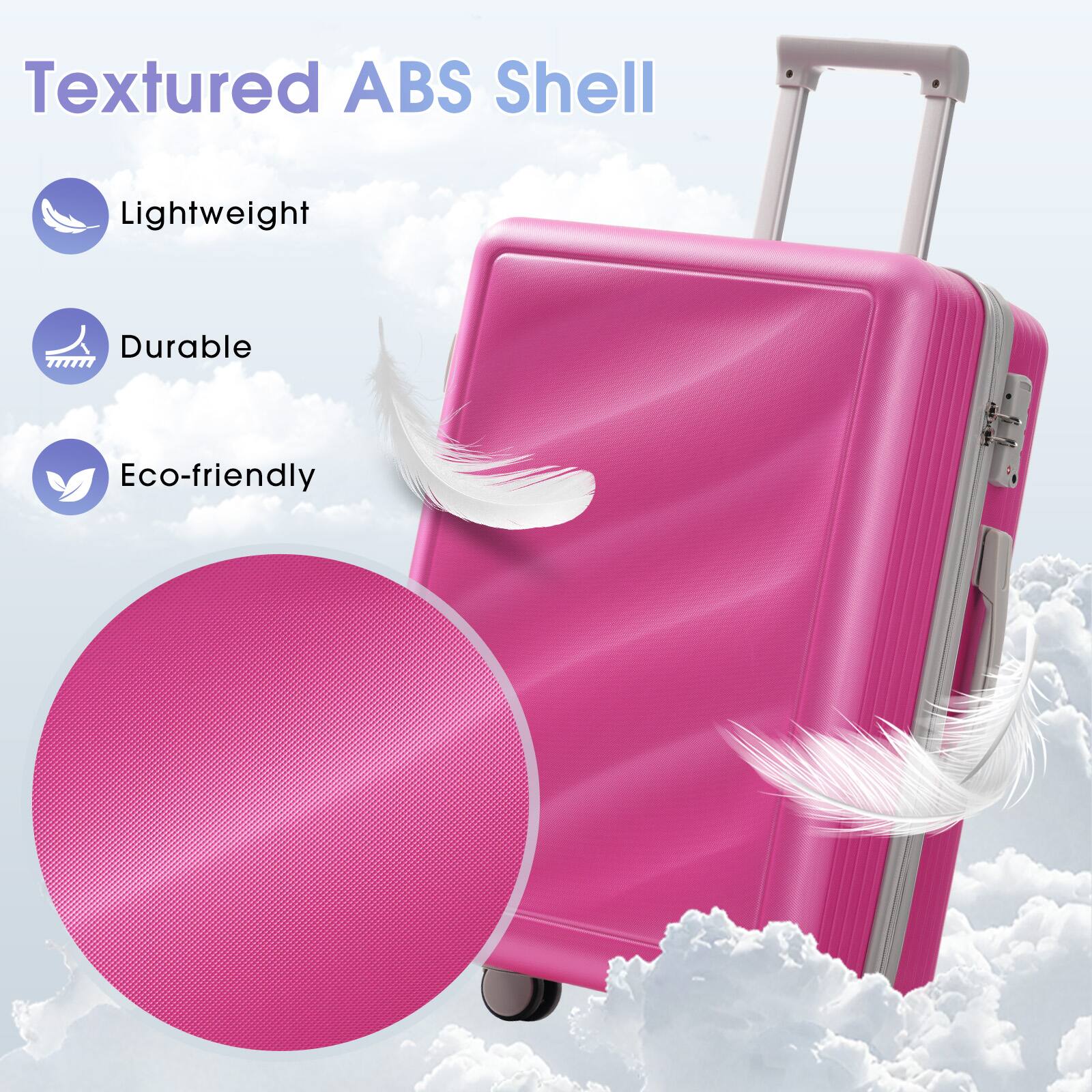 Textured ABS Shell

- Lightweight
- Durable
- Eco-friendly