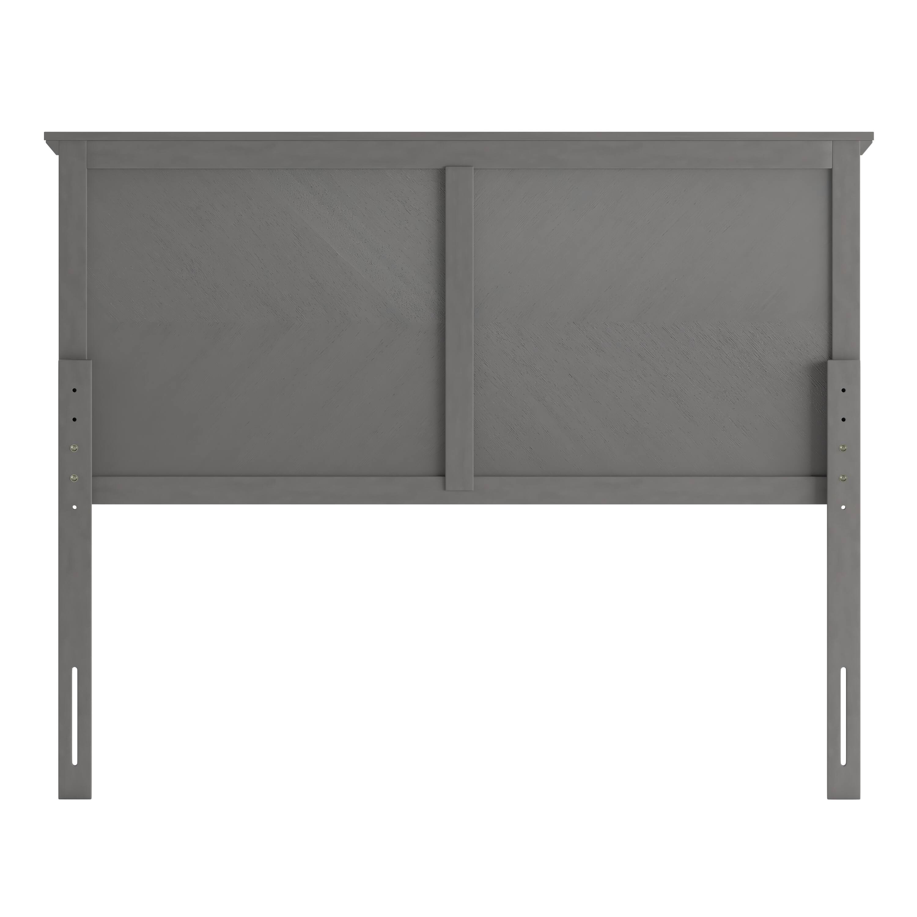 Alt View 7. Emma + Oliver - Frenti Herring Bone Wooden Adjustable Headboard Only - Gray Wash.