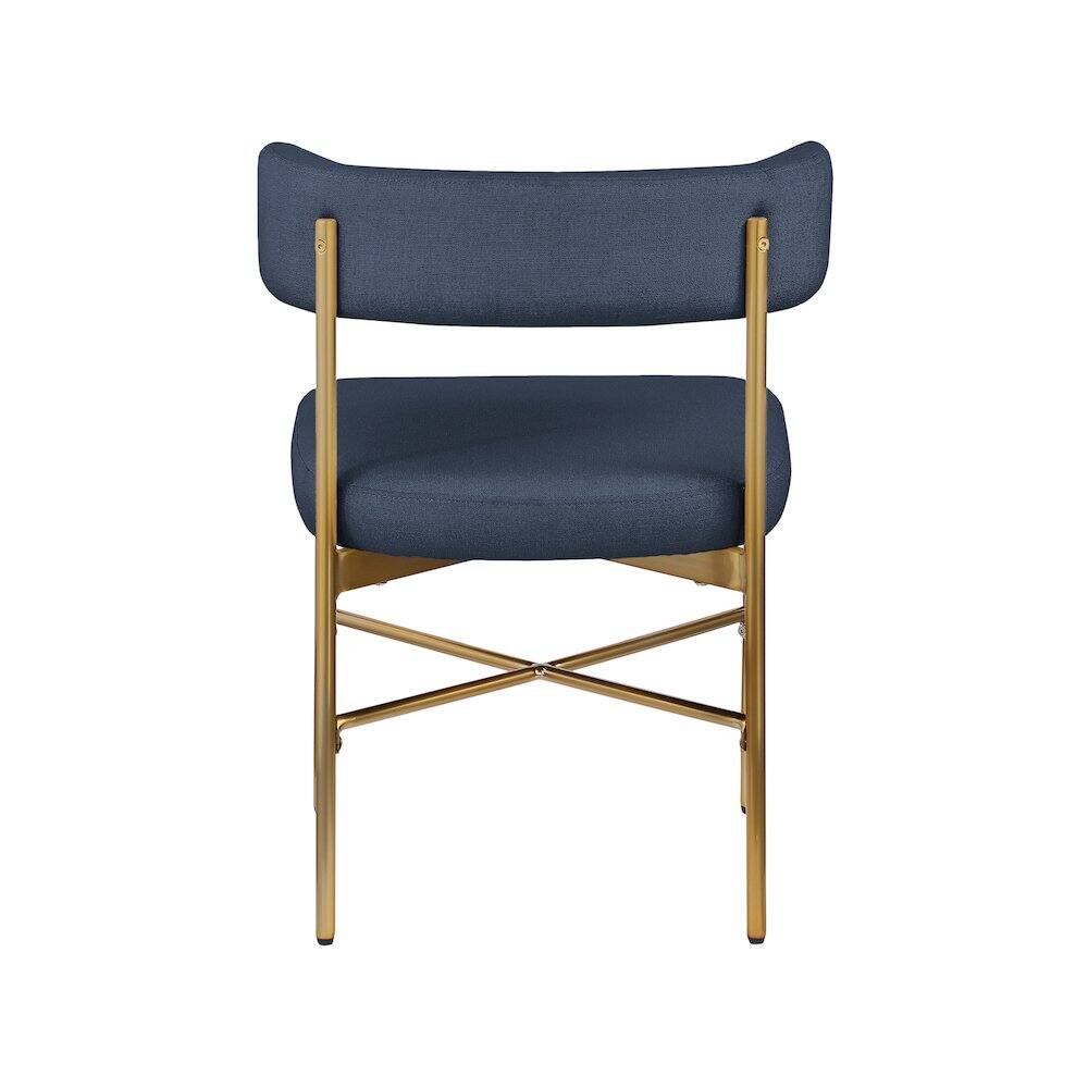 Alt View 1. Meridian Furniture - Rivage Deep Navy Durable Linen Textured Fabric Dining Chair, Set of 2 - Blue.