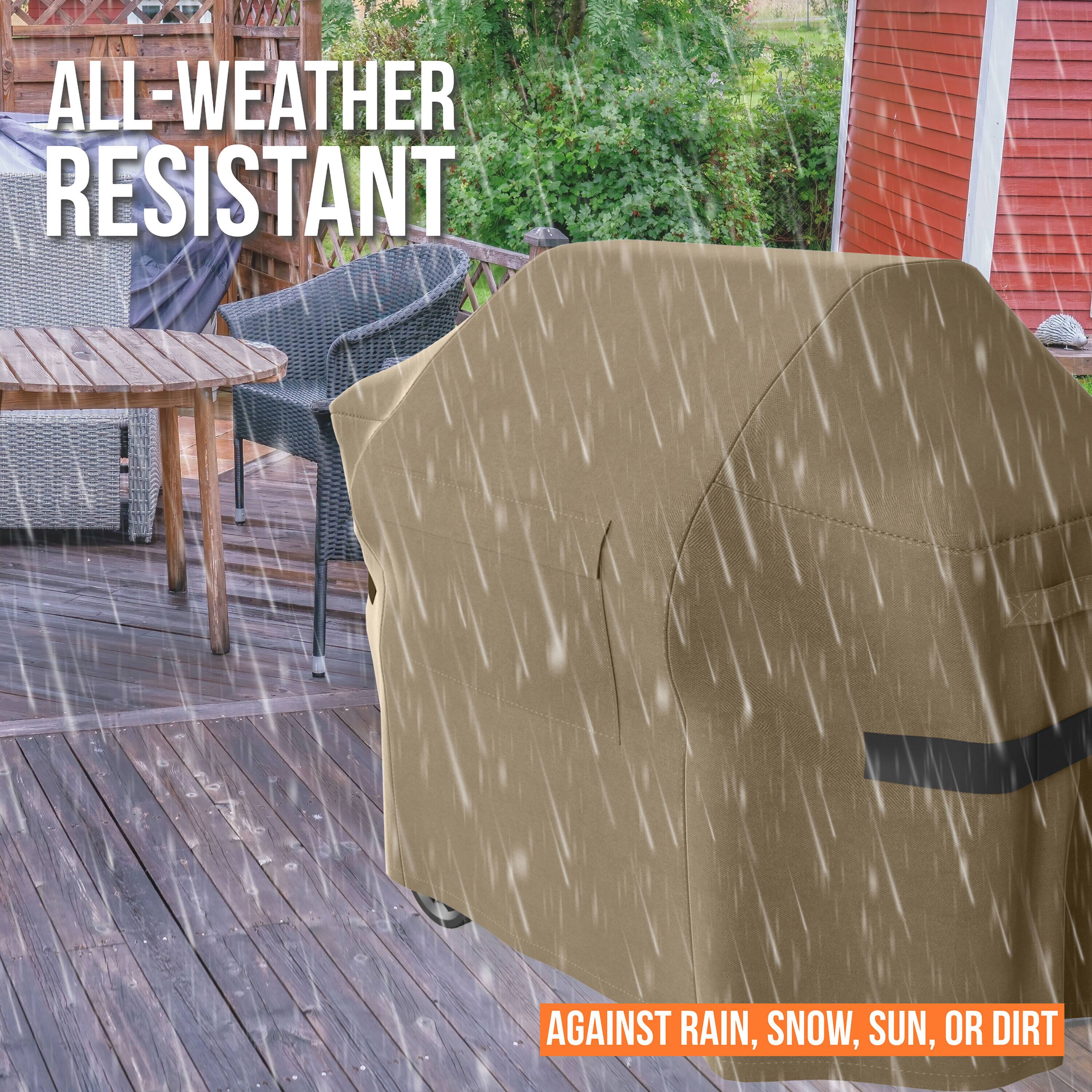 ALL-WEATHER RESISTANT  
AGAINST RAIN, SNOW, SUN, OR DIRT