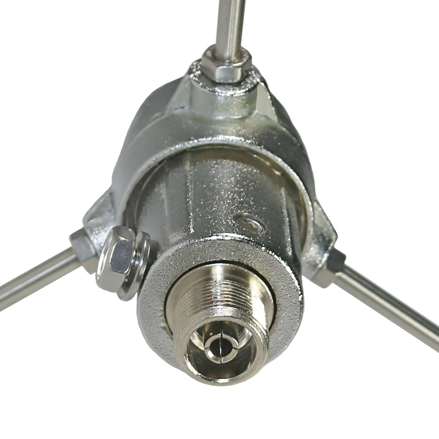 Back. Tram - 200-Watt Dual-Band 2-Section Fiberglass Base Antenna 8.3 Ft, 50-Ohm UHF SO-239 Connector - Silver.