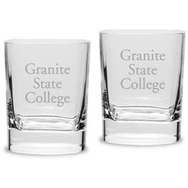 Jardine - Granite State College 11.75oz. Square Double Old Fashioned Glass Set - Multicolor