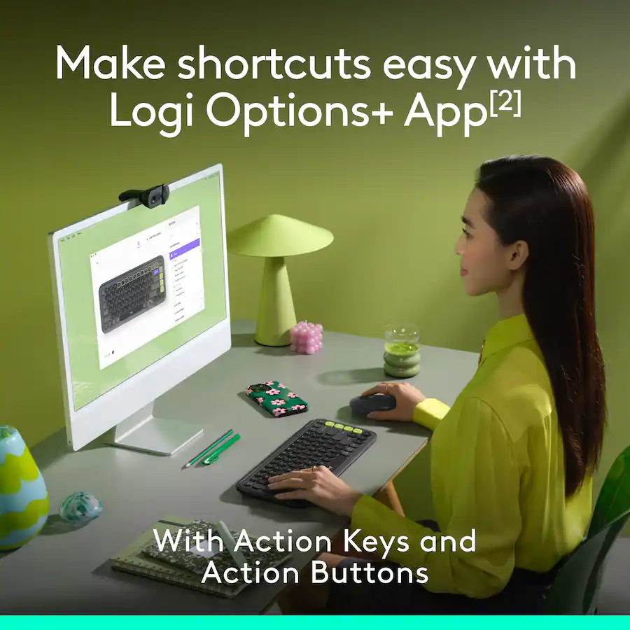 Logitech POP ICON COMBO Compact TKL Wireless Bluetooth Keyboard and ...
