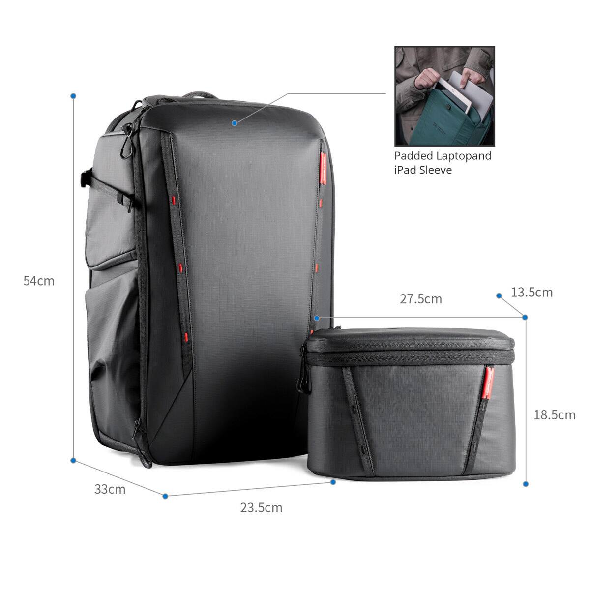 Padded Laptop and iPad Sleeve  
54cm x 27.5cm x 13.5cm  
18.5cm x 33cm x 23.5cm