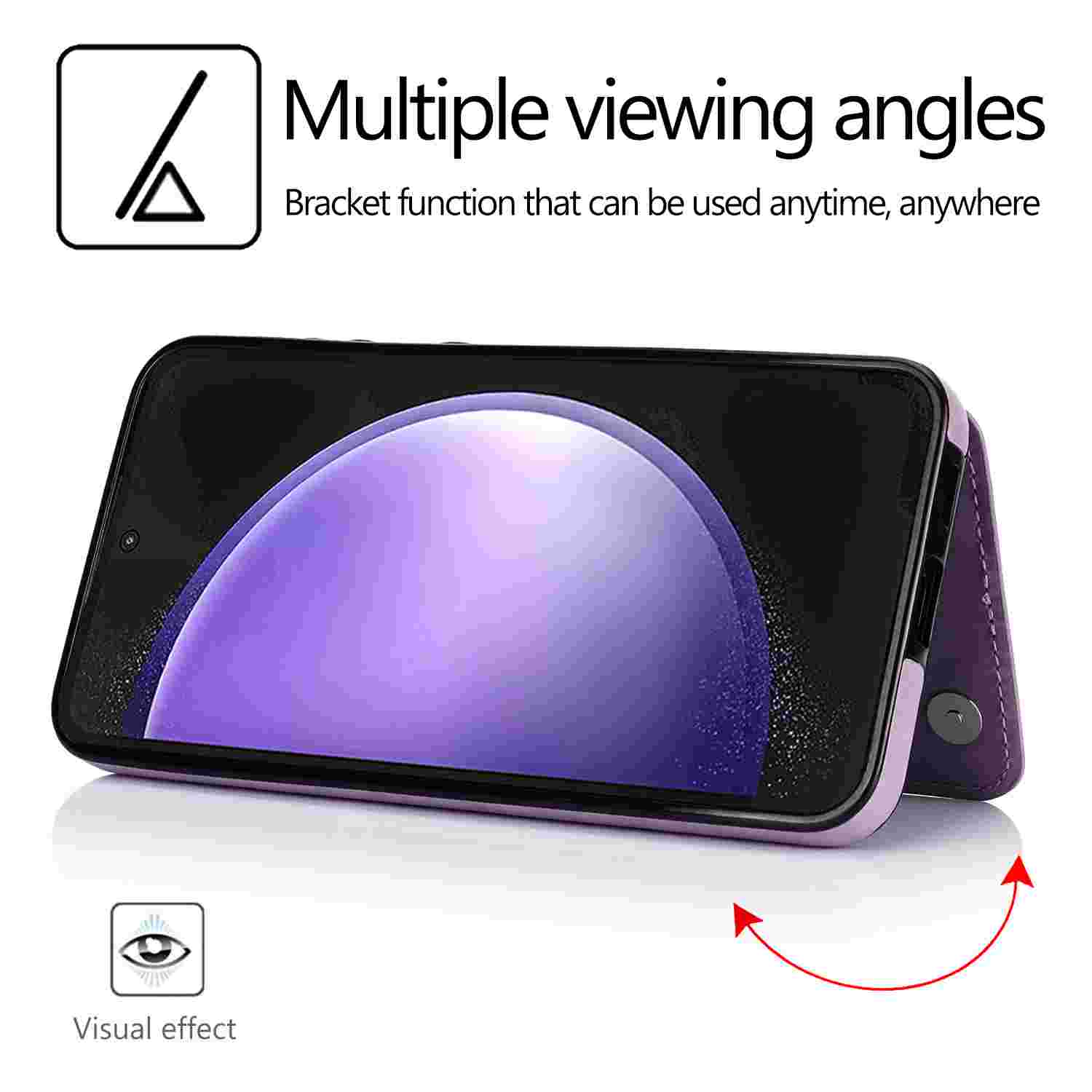 Multiple viewing angles  
Bracket function that can be used anytime, anywhere  
Visual effect