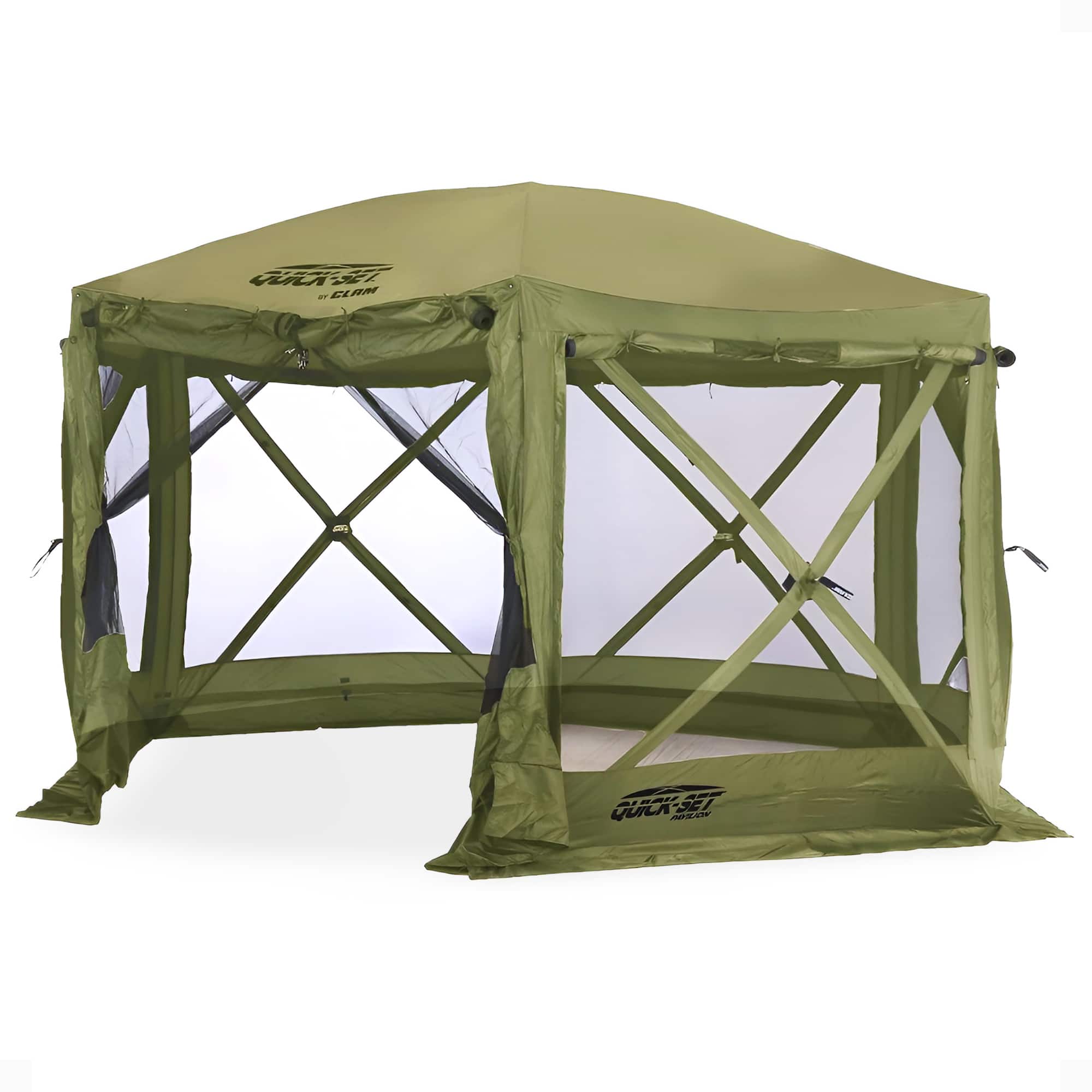 Clam - Quick-Set Pavilion 12.5 x 12.5 Foot Portable Outdoor Canopy Shelter - Green
