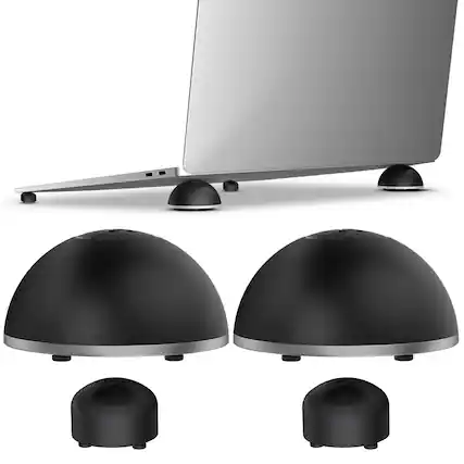 Front. Purely - BL2 Portable Magnetic Ball Laptop Stand Cooling Pad - Silver.