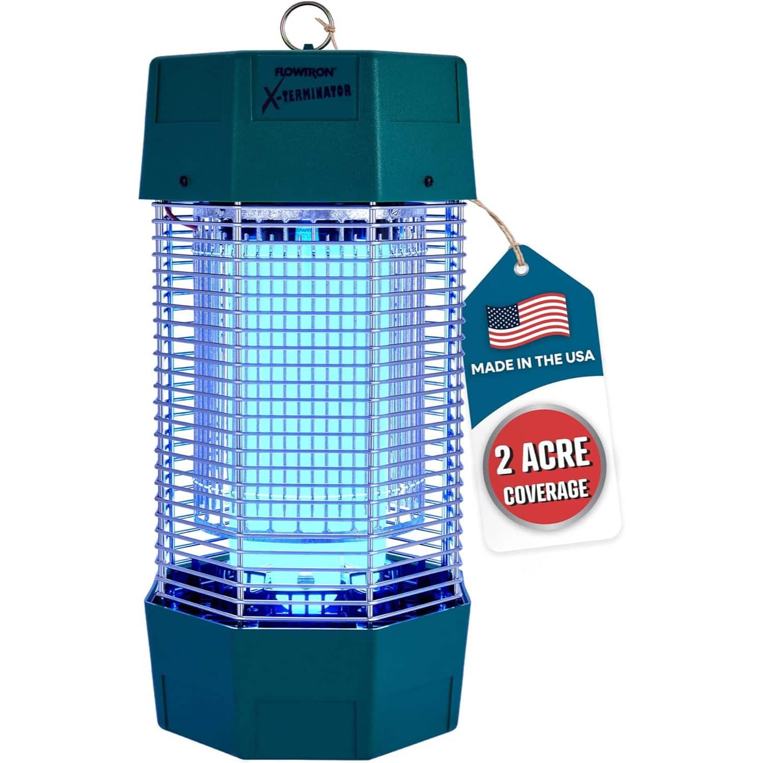 2 Acres Electric Bug Zapper, 120W Outdoor Bug Zapper with Dual Lure Method, UV Light & More
