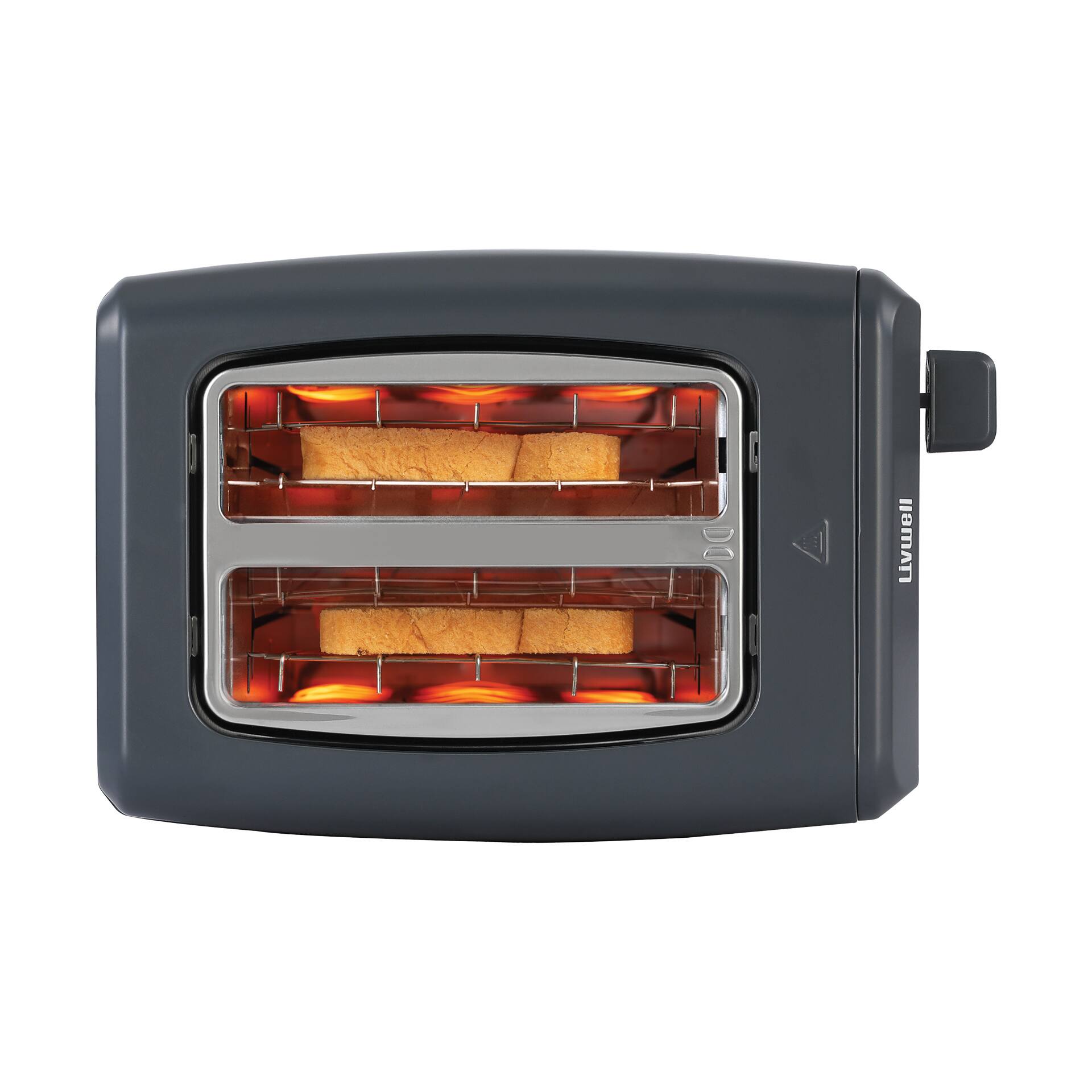 Alt View 1. Livwell - Smart Touch 2 Slice Metal Toaster - Gun Metal.