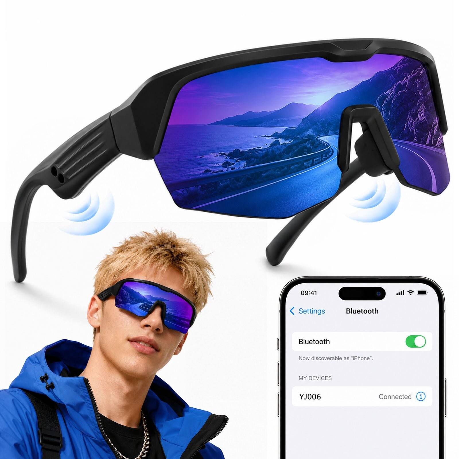 09:41
Settings
Bluetooth
Bluetooth
Now discoverable as "iPhone".
MY DEVICES
YJ006
Connected