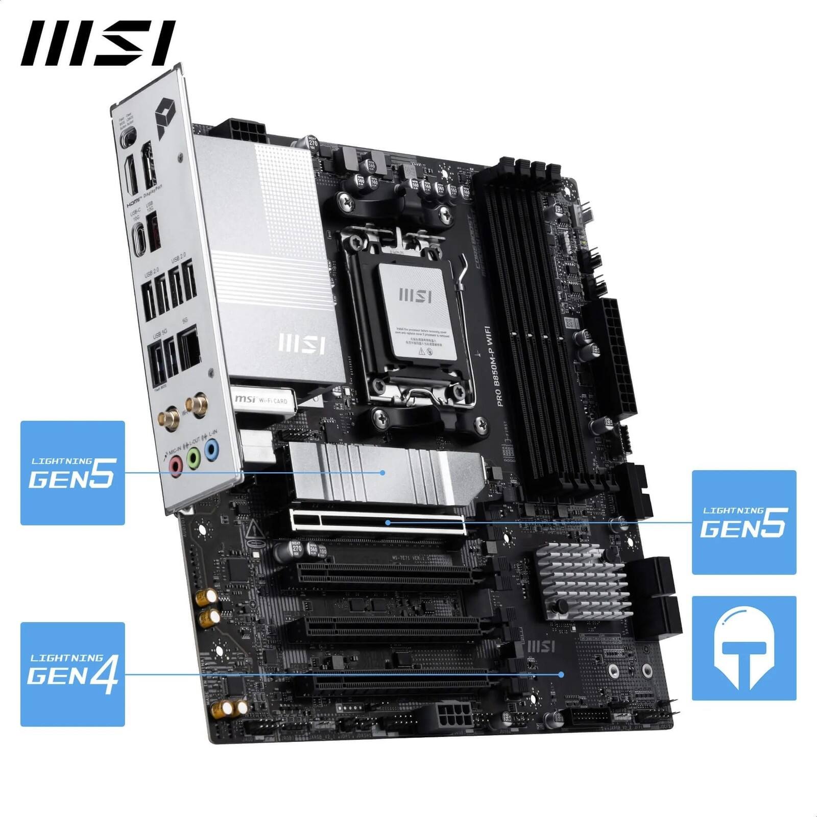 MSI PRO B850M-P LIGHTNING GENS 5  
LIGHTNING GENS 5  
LIGHTNING GEN 4