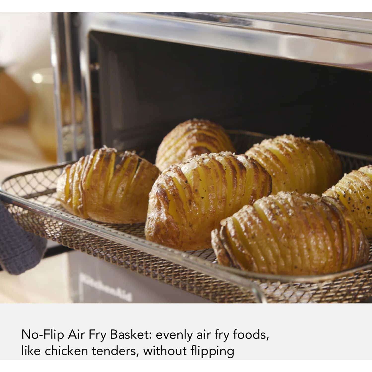 No-Flip Air Fry Basket: evenly air fry foods, like chicken tenders, without flipping