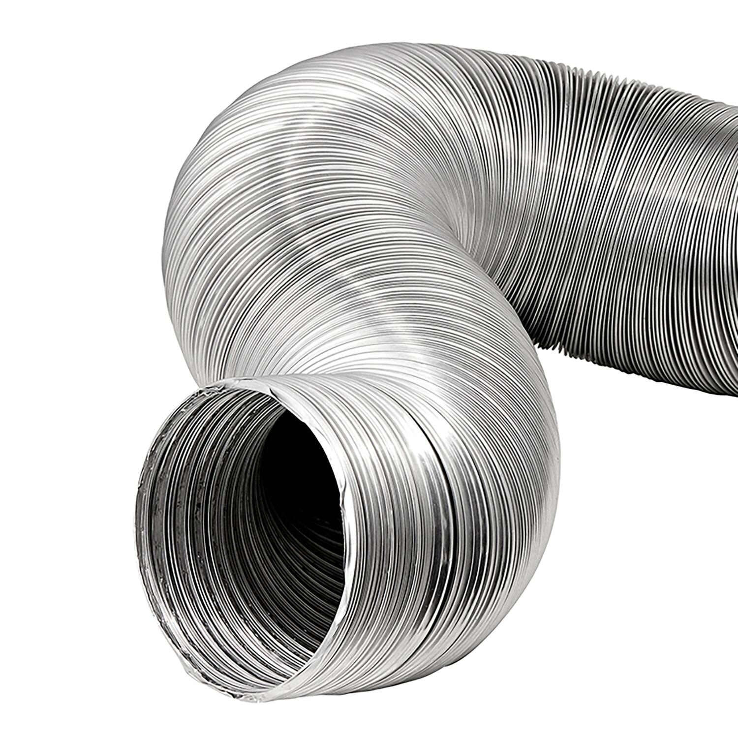 Angle. Lambro - 8-Ft Flexible Aluminum Semi-Rigid Double-Lock Air Duct 8" Diameter.