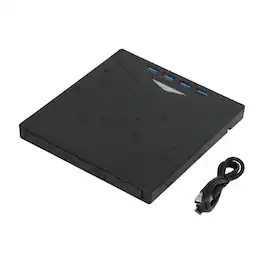 Topteng - 7-in-1 External DVD Drive with 4-Port USB 3.0 Hub & Card Reader - CD/DVD Burner, USB-C for Laptop/PC/Mac - Black