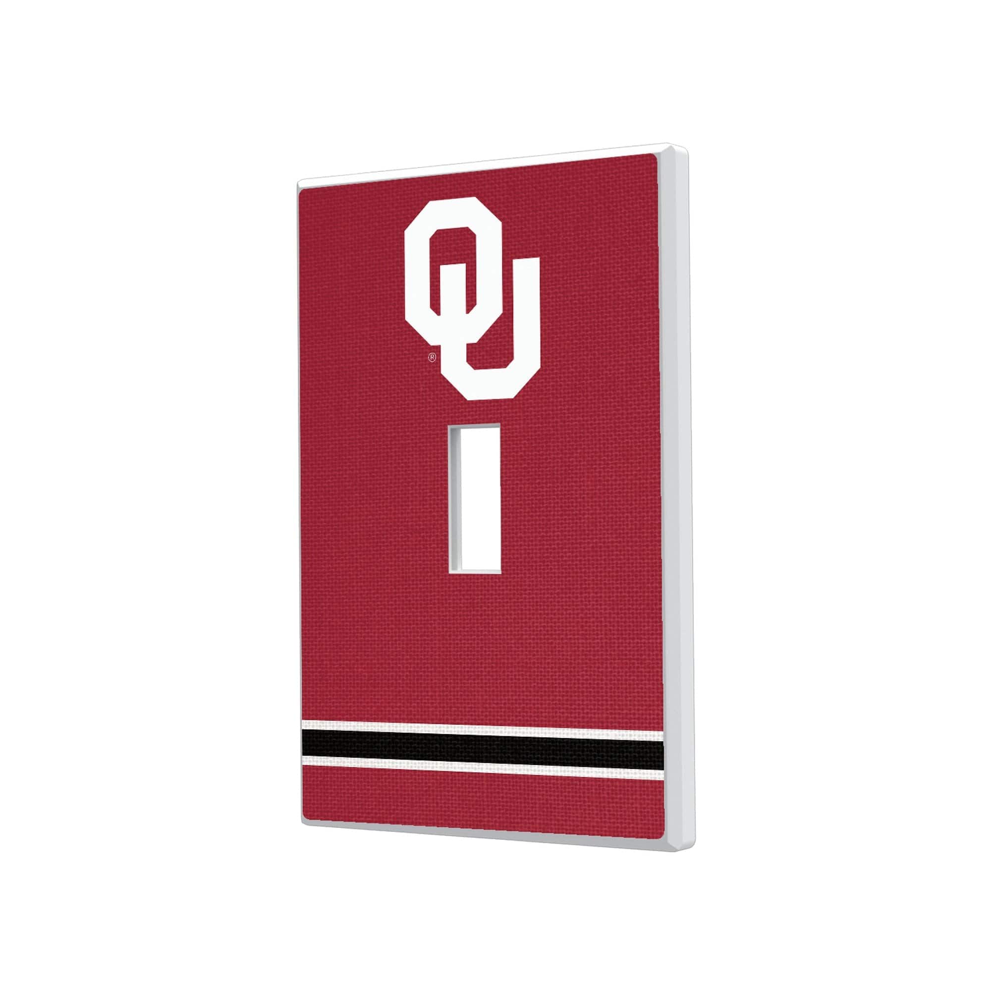 Keyscaper - Oklahoma Sooners Stripe Design Single Toggle Light Switch Plate - Multicolor