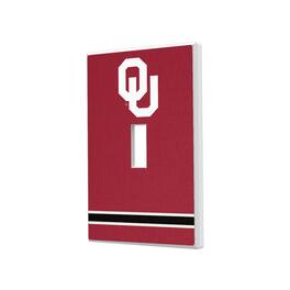Keyscaper - Oklahoma Sooners Stripe Design Single Toggle Light Switch Plate - Multicolor
