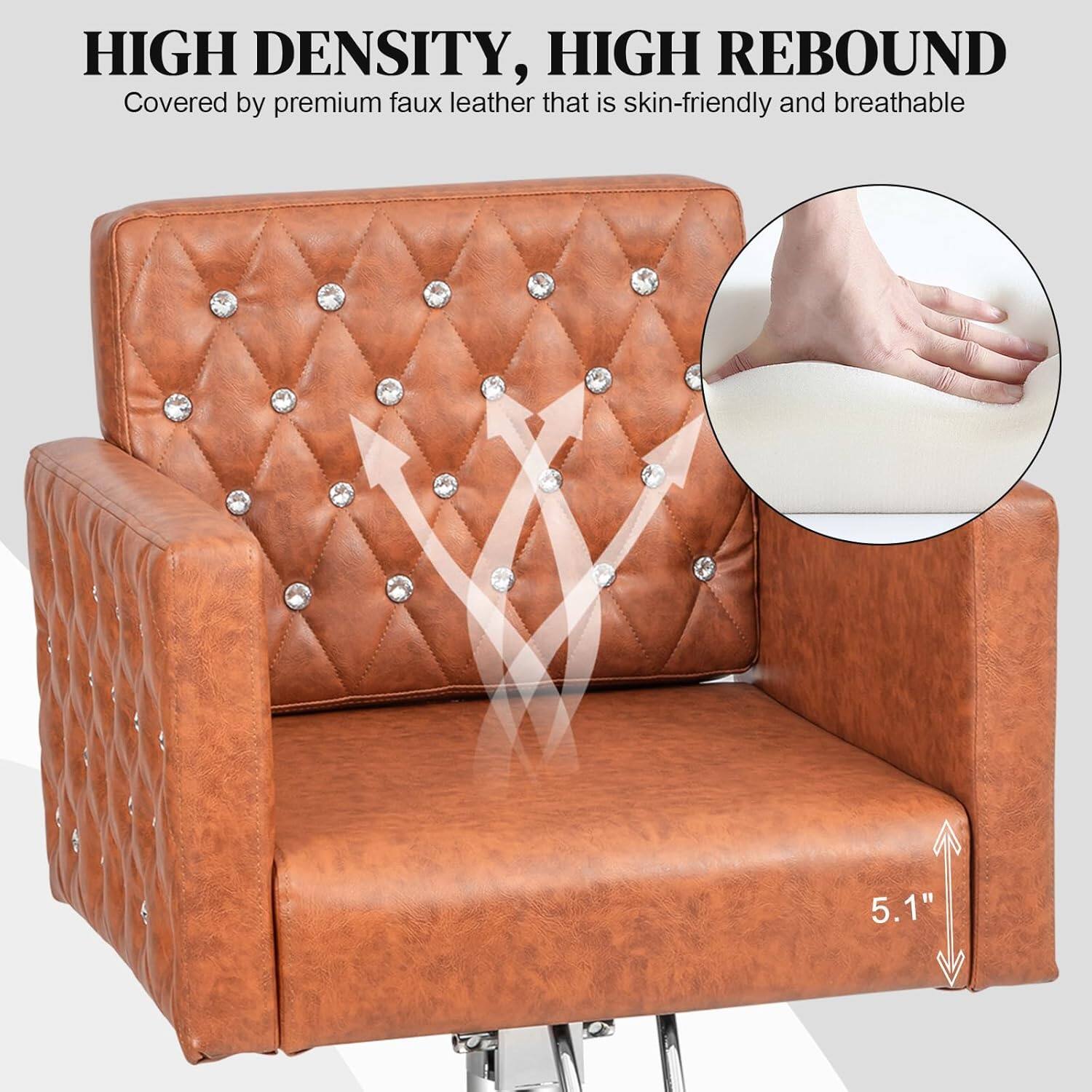 HIGH DENSITY, HIGH REBOUND  
Covered by premium faux leather that is skin-friendly and breathable  

5.1"