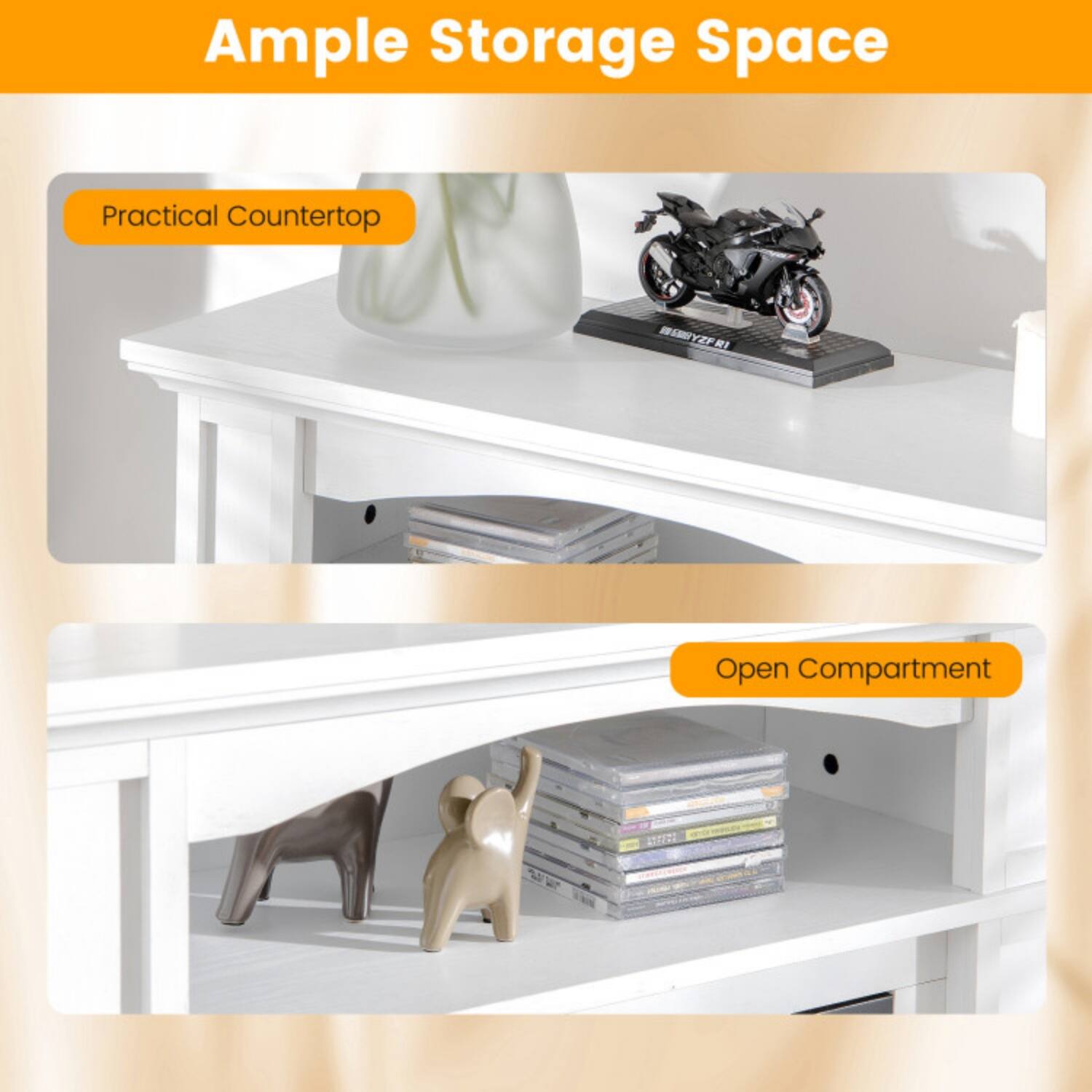 Ample Storage Space

Practical Countertop

Open Compartment