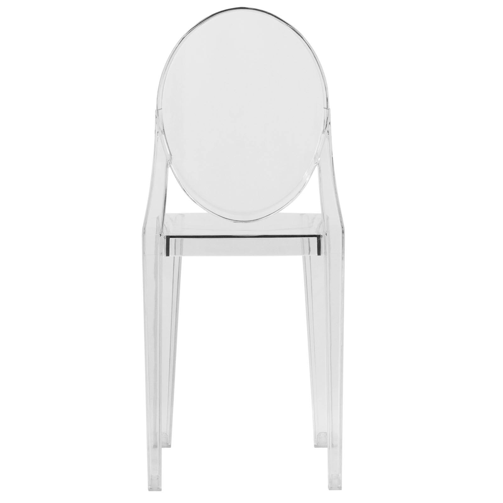 Alt View 3. LeisureMod - Marion 2-PCS Clear Acrylic Dining Chair, Modern Single-Piece Stackable Armless Chair - Clear.