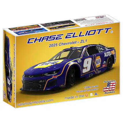 CHASE ELLIOTT
2025 Chevrolet ZL1
1/24th scale
18 years and older
made in the U.S.A.
salvinosjrmodels.com
AUTO PARTS
NAPA
Coca-Cola
Goodyear
Hendrick Motorsports
ZL1
9
Salvino's JR Models