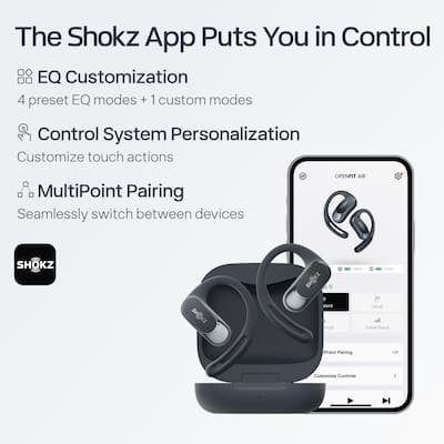 Shokz OpenFit Air Open Ear True Wireless Earbuds Black T511-ST-BK Shokz OpenFit Air Open Ear True Wireless Earbuds Black T511-ST-BK
