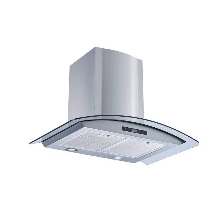 Angle. Winflo - Winflo 36 inch Convertible 500 CFM Stainless Steel Wall Mount  Range Hood - Stainless Steel.