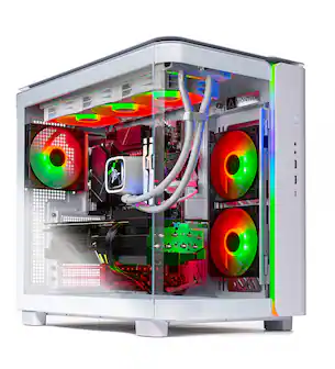 Montech is the company that manufactures the computer components in the image. The components include a CPU, a hard drive, and a fan. The computer is also equipped with a light show, which adds to its visual appeal.